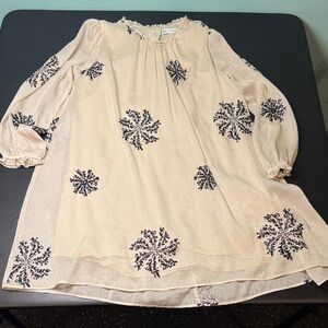 Zara kids snowflake metallic and black sequined swing dress